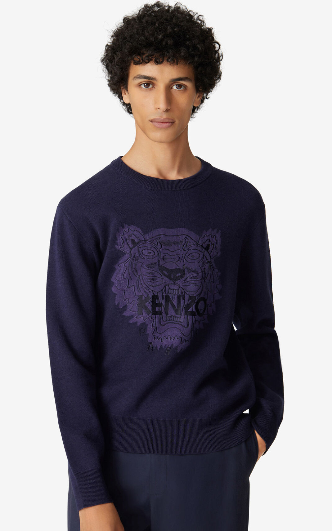 Kenzo Tiger Kazak Erkek Lacivert Mavi | 7581-LWGZE